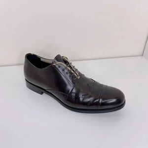 PRADA Mens Leather Oxford Brogue Shoes